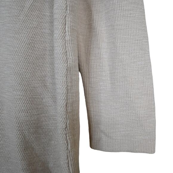 J. Jill Womens L Light Khaki V-Neck Longline Sweater - Picture 7 of 10